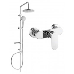Mexen Carl  set de  dus  montat pe perete cu cap de  dus  cu efect de ploaie si  baterie de  dus   si lo, chrom - 71340240-00 Baterie de dus 467680 Mexen