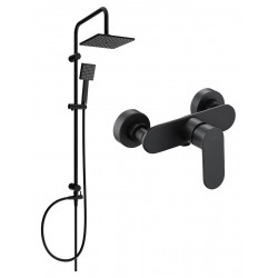 Mexen Tord  set de  dus  montat pe perete cu cap de  dus  cu efect de ploaie si  baterie de  dus   si lo,  negru - 71340200-70 Baterie de dus 467680 Mexen