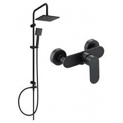Mexen Tord  set de  dus  montat pe perete cu cap de  dus  cu efect de ploaie si  baterie de  dus   si lo,  negru - 71340200-70
