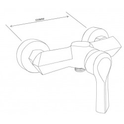 Mexen Tord  set de  dus  montat pe perete cu cap de  dus  cu efect de ploaie si  baterie de  dus   Sabre, chrom - 72140200-00