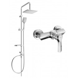 Mexen Sven  set de  dus  montat pe perete cu cap de  dus  cu efect de ploaie si  baterie de  dus   Sabre, chrom - 72140262-00