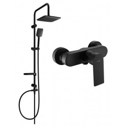 Mexen Sven  set de  dus  montat pe perete cu cap de  dus  cu efect de ploaie si  baterie de  dus   Royo,  negru - 72240262-70 Baterie de dus 467680 Mexen