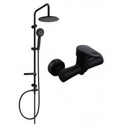 Mexen Carl  set de  dus  montat pe perete cu cap de  dus  cu efect de ploaie si  baterie de  dus   Kama,  negru - 72540240-70 Baterie de dus 467680 Mexen