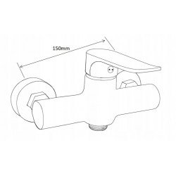 Mexen Carl  set de  dus  montat pe perete cu cap de  dus  cu efect de ploaie si  baterie de  dus   Pecos, chrom - 72740240-00