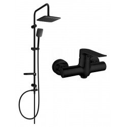 Mexen Sven  set de  dus  montat pe perete cu cap de  dus  cu efect de ploaie si  baterie de  dus   Pecos,  negru - 72740262-70