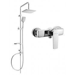 Mexen Sven  set de  dus  montat pe perete cu cap de  dus  cu efect de ploaie si  baterie de  dus   Lynx, chrom - 745940262-00