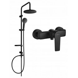 Mexen Erik  set de  dus  montat pe perete cu cap de  dus  cu efect de ploaie si  baterie de  dus   Lynx,  negru - 745940205-70