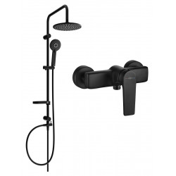 Mexen Carl  set de  dus  montat pe perete cu cap de  dus  cu efect de ploaie si  baterie de  dus   Lynx,  negru - 745940240-70 Baterie de dus 467680 Mexen