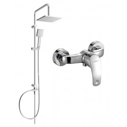 Mexen Tord  set de  dus  montat pe perete cu cap de  dus  cu efect de ploaie si  baterie de  dus   Fabia, chrom - 746540200-00 Baterie de dus 467680 Mexen