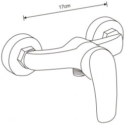 Mexen Tord  set de  dus  montat pe perete cu cap de  dus  cu efect de ploaie si  baterie de  dus   Fabia, chrom - 746540200-00