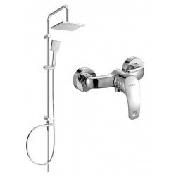Mexen Tord  set de  dus  montat pe perete cu cap de  dus  cu efect de ploaie si  baterie de  dus   Fabia, chrom - 746540200-00 Baterie de dus 467680 Mexen
