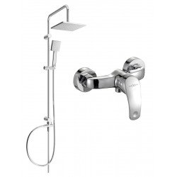 Mexen Tord  set de  dus  montat pe perete cu cap de  dus  cu efect de ploaie si  baterie de  dus   Fabia, chrom - 746540200-00 Baterie de dus 467680 Mexen