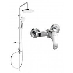 Mexen Erik  set de  dus  montat pe perete cu cap de  dus  cu efect de ploaie si  baterie de  dus   Fabia, chrom - 746540205-00 Baterie de dus 467680 Mexen
