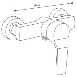 Mexen Tord  set de  dus  montat pe perete cu cap de  dus  cu efect de ploaie si  baterie de  dus   Caro, chrom - 746640200-00