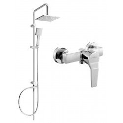 Mexen Tord  set de  dus  montat pe perete cu cap de  dus  cu efect de ploaie si  baterie de  dus   Caro, chrom - 746640200-00 Baterie de dus 467680 Mexen