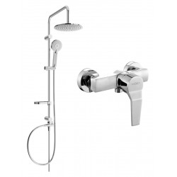 Mexen Carl  set de  dus  montat pe perete cu cap de  dus  cu efect de ploaie si  baterie de  dus   Caro, chrom - 746640240-00 Baterie de dus 467680 Mexen
