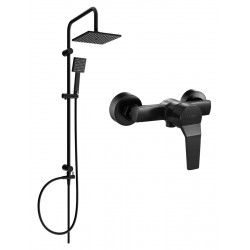 Mexen Tord  set de  dus  montat pe perete cu cap de  dus  cu efect de ploaie si  baterie de  dus   Caro,  negru - 746640200-70 Baterie de dus 467680 Mexen