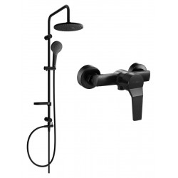 Mexen Erik  set de  dus  montat pe perete cu cap de  dus  cu efect de ploaie si  baterie de  dus   Caro,  negru - 746640205-70 Baterie de dus 467680 Mexen