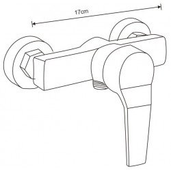 Mexen Sven  set de  dus  montat pe perete cu cap de  dus  cu efect de ploaie si  baterie de  dus   Caro,  negru - 746640262-70