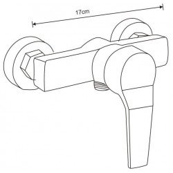 Mexen Carl  set de  dus  montat pe perete cu cap de  dus  cu efect de ploaie si  baterie de  dus   Caro,  negru - 746640240-70