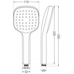 Mexen Uno DR33 set de  dus incastrat  , chrom - 71435DR33-00