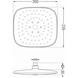 Mexen Uno DR33 set de  dus incastrat  , chrom - 71435DR33-00