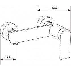 Mexen Tord  set de  dus  montat pe perete cu cap de  dus  cu efect de ploaie si  baterie de  dus   Zero, chrom - 71140200-00