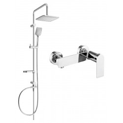 Mexen Sven  set de  dus  montat pe perete cu cap de  dus  cu efect de ploaie si  baterie de  dus   Zero, chrom -71140262-00
