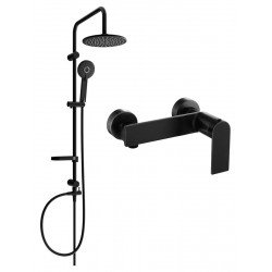 Mexen Carl  set de  dus  montat pe perete cu cap de  dus  cu efect de ploaie si  baterie de  dus   Zero,  negru - 71140240-70