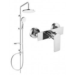 Mexen Erik  set de  dus  montat pe perete cu cap de  dus  cu efect de ploaie si  baterie de  dus   Alexa, chrom - 71240205-00 Baterie de dus 467680 Mexen