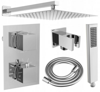 Mexen Cube DR02 set de  dus incastrat   cu  dus  de ploaie 30 cm, chrom - 77502DR0230-00