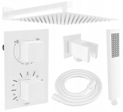 Mexen Cube DR02 set de  dus incastrat   cu  dus  de ploaie 30 cm,  alb - 77502DR0230-20