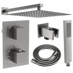 Mexen Cube DR02 set de  dus incastrat   cu  dus  de ploaie 30 cm, grafit - 77502DR0230-66