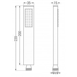 Mexen Cube DR02 set de  dus incastrat   cu  dus  de ploaie 25 cm,  negru - 77502DR0225-70