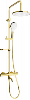 Mexen KX05  un set de Cada- dus  cu cap de  dus  cu efect de ploaie si  robinet termostatic ,  auriu/ alb - 779000591-50