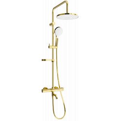 Mexen KX05  un set de Cada- dus  cu cap de  dus  cu efect de ploaie si  robinet termostatic ,  auriu/ alb - 779000591-50 Baterie de dus 467680 Mexen