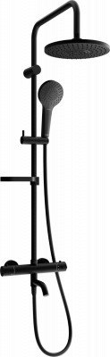 Mexen KX05  un set de Cada- dus  cu cap de  dus  cu efect de ploaie si  robinet termostatic ,  negru - 779000591-70