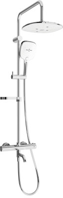 Mexen KX17  un set de Cada- dus  cu cap de  dus  cu efect de ploaie si  robinet termostatic ,  chrom/alb - 779001791-02