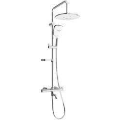 Mexen KX17  un set de Cada- dus  cu cap de  dus  cu efect de ploaie si  robinet termostatic ,  chrom/alb - 779001791-02 Baterie de dus 467680 Mexen