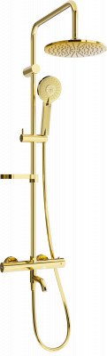 Mexen KX40  un set de Cada- dus  cu cap de  dus  cu efect de ploaie si  robinet termostatic ,  auriu - 779004091-50