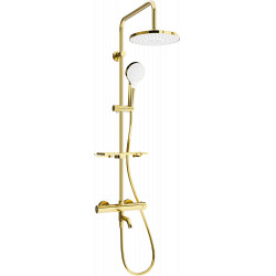 Mexen KT05  un set de Cada- dus  cu cap de  dus  cu efect de ploaie si  robinet termostatic ,  auriu/ alb - 779000593-50 Baterie de dus 467680 Mexen