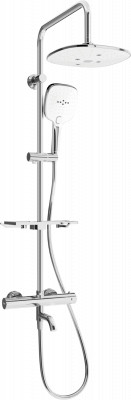 Mexen KT17  un set de Cada- dus  cu cap de  dus  cu efect de ploaie si  robinet termostatic ,  chrom/alb - 779001793-02