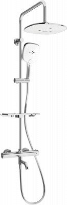 Mexen KT17  un set de Cada- dus  cu cap de  dus  cu efect de ploaie si  robinet termostatic ,  chrom/alb - 779001793-02