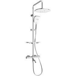 Mexen KT17  un set de Cada- dus  cu cap de  dus  cu efect de ploaie si  robinet termostatic ,  chrom/alb - 779001793-02 Baterie de dus 467680 Mexen