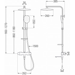 Mexen CQ22  un set de Cada- dus  cu cap de  dus  cu efect de ploaie si  robinet termostatic , chrom - 779102295-00