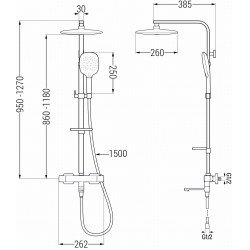 Mexen CQ22  un set de Cada- dus  cu cap de  dus  cu efect de ploaie si  robinet termostatic ,  negru - 779102295-70