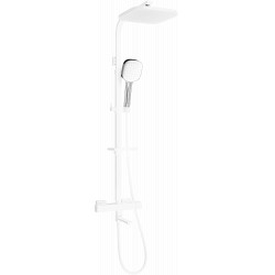 Mexen CQ33  un set de Cada- dus  cu cap de  dus  cu efect de ploaie si  robinet termostatic ,  alb/chrom - 779103395-21 Baterie de dus 467680 Mexen