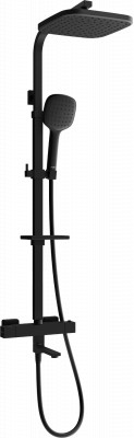 Mexen CQ33  un set de Cada- dus  cu cap de  dus  cu efect de ploaie si  robinet termostatic ,  negru - 779103395-70