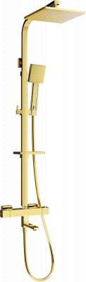 Mexen CQ45  un set de Cada- dus  cu cap de  dus  cu efect de ploaie si  robinet termostatic ,  auriu - 779104595-50