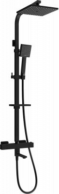 Mexen CQ45  un set de Cada- dus  cu cap de  dus  cu efect de ploaie si  robinet termostatic ,  negru - 779104595-70